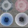 Modern Round Rugs With Colorful Gradient Patterns In Blue Pink Gray White 3d model