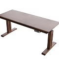 Wooden Desk with Dark Brown Finish Simple Design Sturdy Rectangular Tabletop and Supportive Legs 3d model