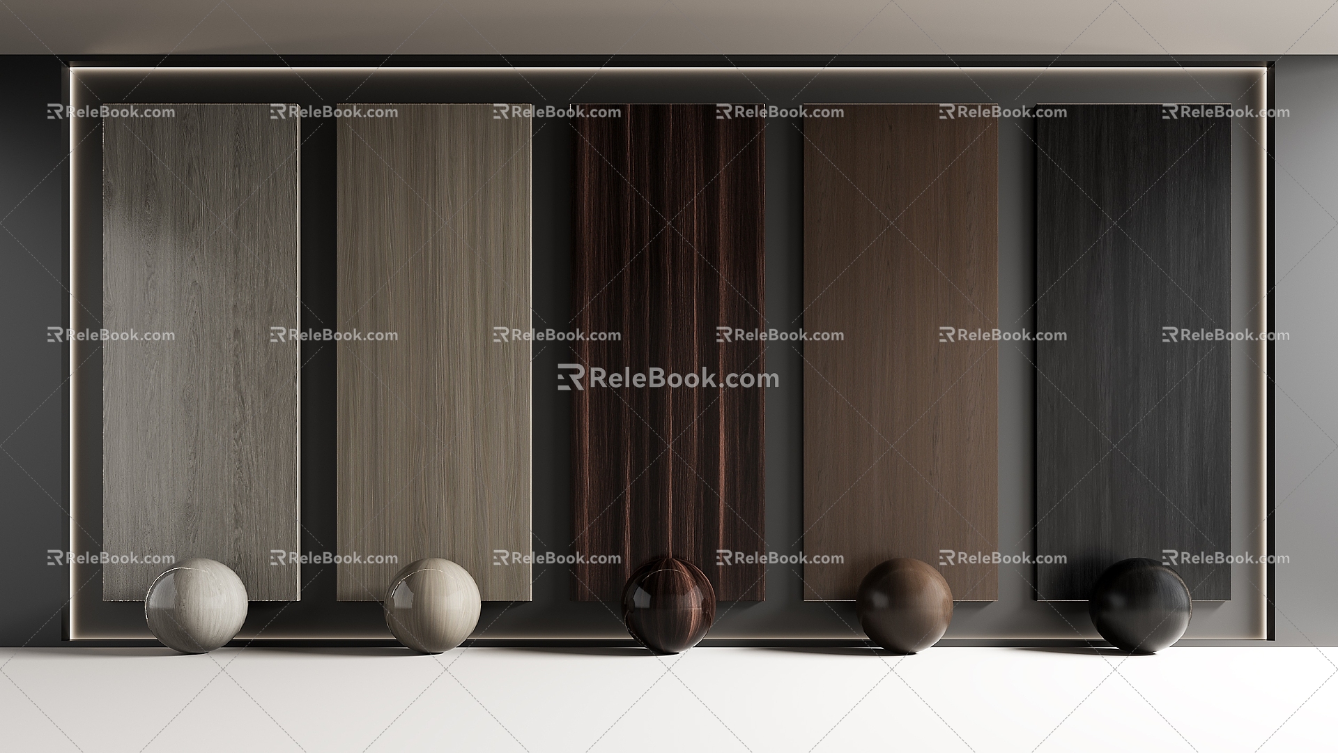 Wood grain clapboard wood veneer 3d model