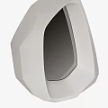 Elegant Geometric White Mirror Design With Gray Wall Modern Mounted Look