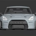 Light Blue Sports Car With Sleek Design Large Rear Spoiler And White Wheels