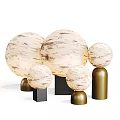 Modern Cream Textured Spherical Shades Floor Lamps With Black And Gold Bases