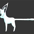 Blue Fantasy Creature Character With Large Ears Red Eyes And Glowing Body
