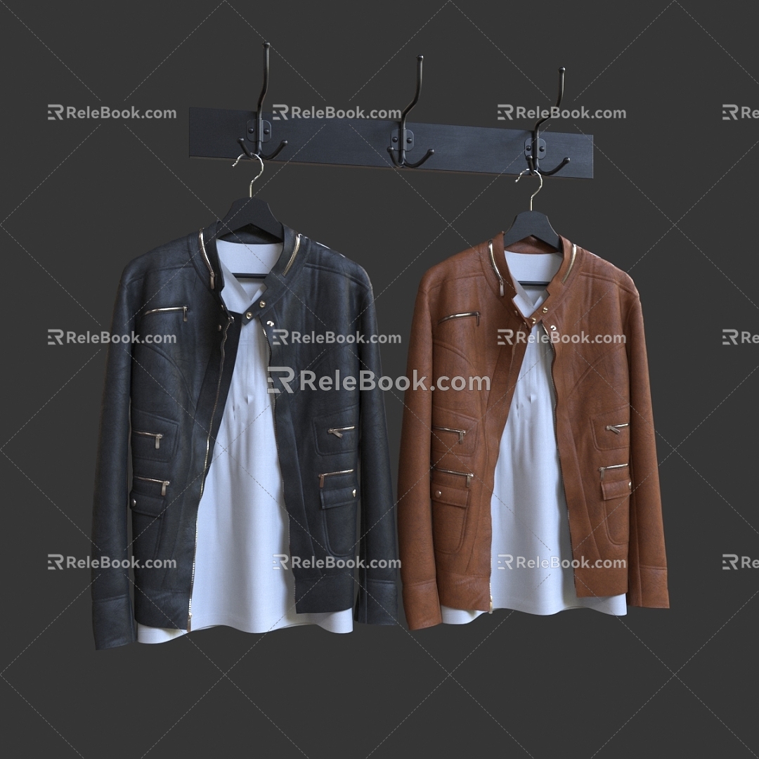 Jacket Jacket Jacket Leather Jacket Men's Clothes Sportswear Sports Jacket Casual Jacket Dress Clothes 3d model