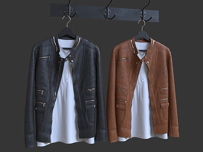 Jacket Leather Jacket Men's Clothes Sportswear Sports Jacket Casual Jacket Dress Clothes model