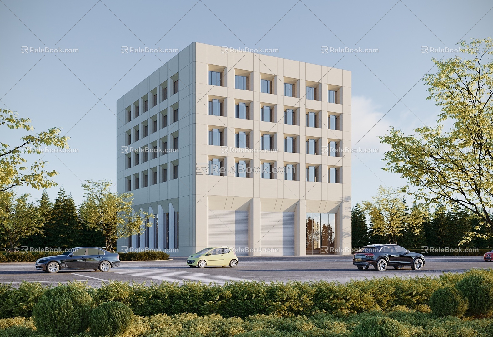 modern office building 3d model