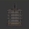 Multi Floor Apartment Building With Windows Balconies Red Door Yellow Trim And Antennas