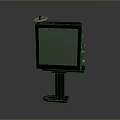 Outdoor Digital Information Display With Green Screen And Black Frame Stand