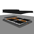 Household Appliance Internal Structure With Heating Elements And Metal Plates