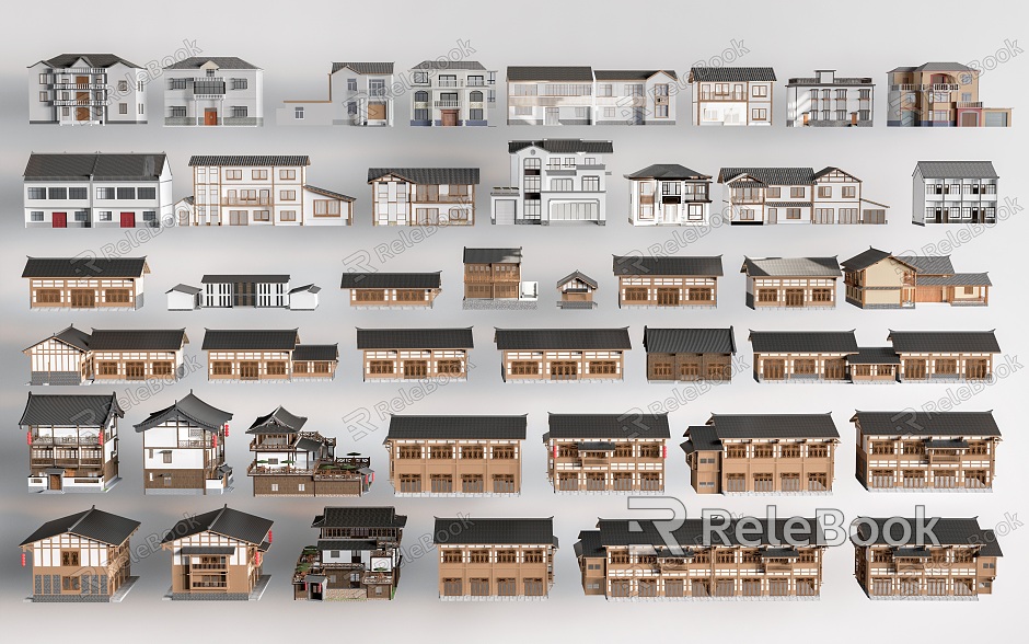 New Chinese-style Rural Private Houses Rural Self-built Houses Rural Self-built Houses Rural Architecture model