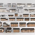 Ancient Architecture Models Featuring Traditional Roof Designs And Diverse Wooden Structures