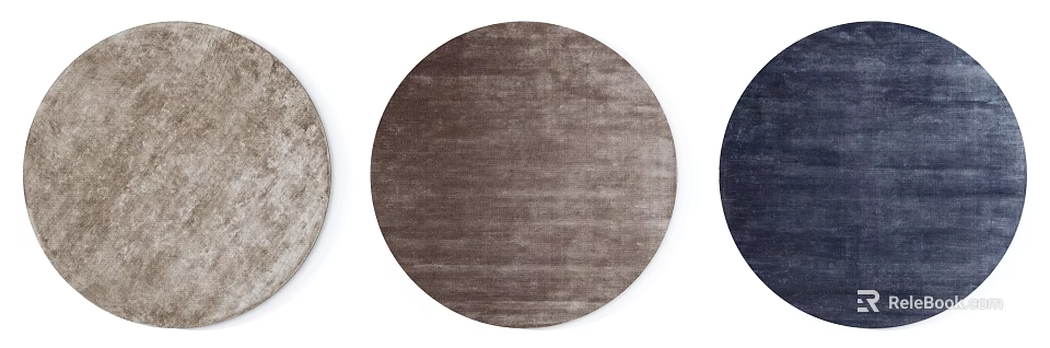 Round Rugs Displayed in Multiple Colors with Plush Soft Texture for Home Decor 3d model
