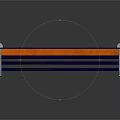Blue Loading Platform With Yellow Warning Stripes And Orange Side Ramps