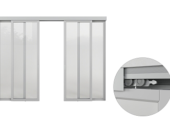 Modern sliding door simple sliding door 3d model