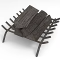 Functional Firewood Holder With Metal Frame And Stacked Wood Logs For Fireplace