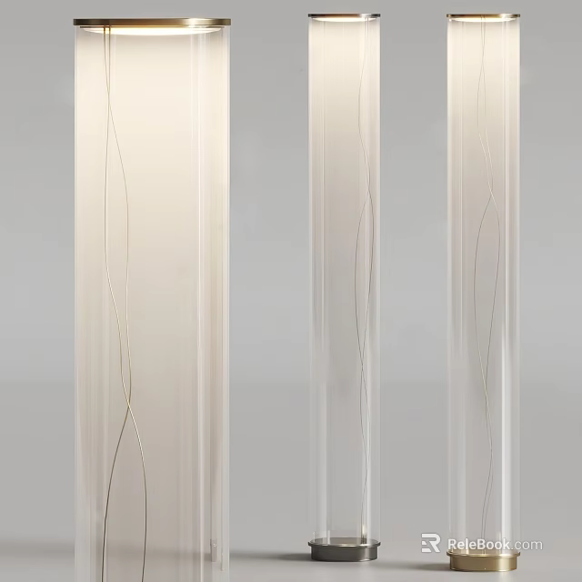 Modern White Floor Lamps With Elegant Curved Lines For Living Room Decor 3d model 