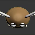 Cartoon Character Creature With Brown Body White Wings Large Eyes Frowning Expression And Short Legs