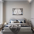 Modern Hotel Room Interior With Glass Partition Large Window Bed Desk And Wooden Flooring