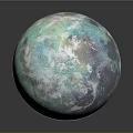 Colorful Detailed 3D Earth Globe Model With Blue Green White Surface