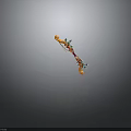 Colorful Bow Weapon With Geometric Shapes And Vibrant Orange Pink Blue Parts