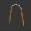 Traditional Nunchucks With Wooden Handles And Metal Chain For Martial Arts Practice