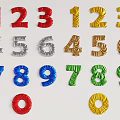 Colorful Number Balloon Wall Decor With Vibrant Red Yellow Blue Green Silver And Gold Colors