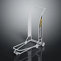 White Metal Frame Trolley Featuring Sydney College Logo And Wheels Design