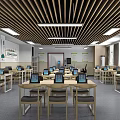 Electronic Reading Room Library Reading Room 3d model