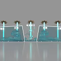 Modern Commercial Equipment Units With Blue Components Arranged Neatly For Industrial Operations