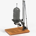 Old-fashioned microscope photo enlarger 3d model