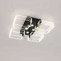 Modern Ceiling Light With Transparent Acrylic Panels And Black Geometric Frame 3d model