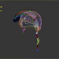Modern Military Weapon Helmet With Blue Visor And Tactical Ear Protection Design