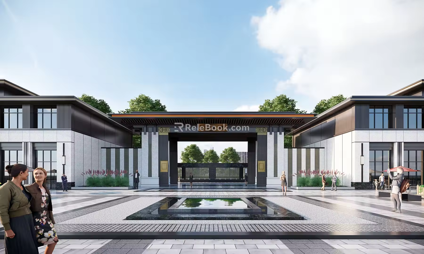 new chinese style gate 3d model