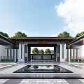 new chinese style gate 3d model