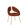 Modern Elegant Dining Chair With Velvet Upholstery Golden Metal Legs And Curved Backrest