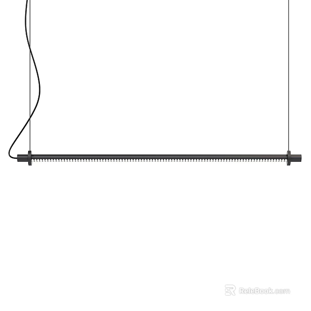 Modern Linear Pendant Light With Black Metal Frame For Kitchen Dining Area 3d model 