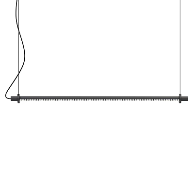 Modern Linear Pendant Light With Black Metal Frame For Kitchen Dining Area 3d model