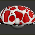 Fashionable Apple Shaped Pendant With Red Silver Design And Central White Gemstone