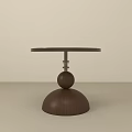 Modern Wooden Side Table With Round Top And Spherical Bell Shaped Base 3d model