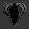 Game Movie Character White Body Black Stripes Horned Spiked Hair Blue Eyes Bust Sculpture