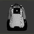 Stylish Gray Black Backpack With Multiple Zippers Brand Logo And Modern Design