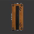 Wooden Accordion With Black Bellows White Buttons And Brown Strap