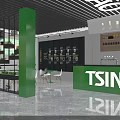 Tsing Brand Modern Mall Store With Beverage Display Shelves And Seating Area