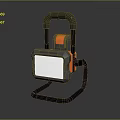 Portable LED Lighting Combination With Black Handle Orange Housing And Stable Stand