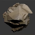 Wooden Stone Natural Crystal Specimen With Geometric Facets Shiny Surface And Rough Base