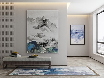 New Chinese Landscape Painting Decorative Painting 3d model