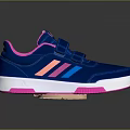 Blue Casual Sneakers With Velcro Straps Orange Blue Stripes Pink Lining And Sole