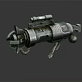 Futuristic Mechanical Weapon With Industrial Metal Structure And Detailed Components
