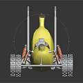 Creative Yellow Banana Shaped Car With Black Wheels And Gray Seat Structure