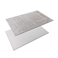 Two Square Carpets With Textured Gray Surface And Grid Pattern Design For Home Decor 3d model